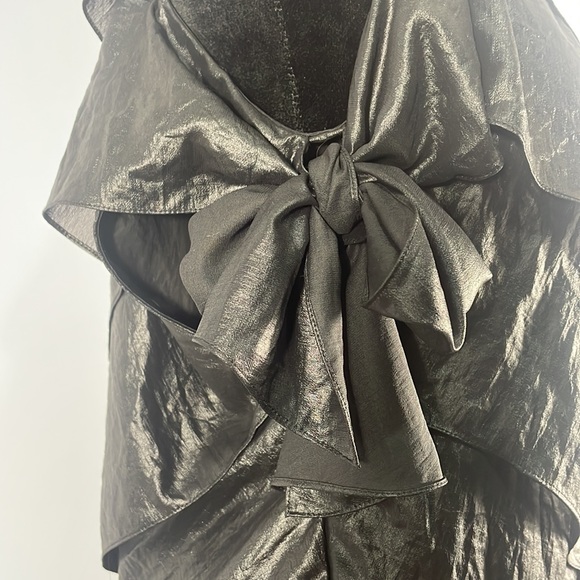 BCBG Maxazaria XS Black One Shoulder, tiered, 6 tier ruffle dress - Picture 9 of 10